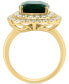 ფოტო #4 პროდუქტის EFFY® Lab Grown Emerald (4-7/8 ct. t.w.) & Lab Grown Diamond (1-1/10 ct. t.w.) Double Halo Ring in 14k Gold