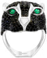 ფოტო #2 პროდუქტის EFFY® Men's Black Spinel and Green Onyx Panther Ring in Sterling Silver
