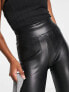 Фото #3 товара Miss Selfridge Petite faux leather pull on legging in black