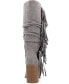 Фото #3 товара Women's Hartly Extra Wide Calf Western Fringe Boots