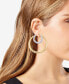 Two-Tone Large Double Hoop Earrings