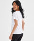 ფოტო #4 პროდუქტის Women's Short-Sleeve Cotton Henley Top, XS-4X, Created for Macy's