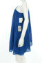 Фото #3 товара Aidan by Aidan Mattox Blue One Shoulder Side Zip Closure Crepe Dress Size 8