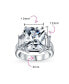 Art Deco Style .925 Sterling Silver 8CTW AAA CZ Rectangle Emerald Cut Cocktail Statement Engagement Ring For Women Cubic Zirconia Baguette Side Stones