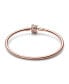 Фото #2 товара Moments Cubic Zirconia 14K Rose Gold-Plated Sparkling Shooting Star Clasp Bangle Bracelet