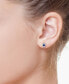 ფოტო #2 პროდუქტის EFFY® Sapphire (1-3/8 ct. t.w.) & Diamond (5/8 ct. t.w.) Halo Stud Earrings in 14k White Gold