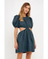 Фото #3 товара Women's Pleats with Cut-out Detail Mini Dress