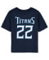 ფოტო #3 პროდუქტის Preschool Boys and Girls Navy Derrick Henry Tennessee Titans Mainliner Player Name Number T-shirt