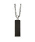 Фото #1 товара Chisel black Onyx Inlay Rectangle Pendant Curb Chain Necklace