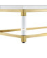 Casandra 2-Drawer High Gloss Coffee Table with Acrylic Legs and Metal Base