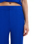 Mango textured straight leg co-ord trousers in bright blue