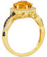 Cinnamon Citrine (1-7/8 ct. t.w.) & Diamond (3/8 ct. t.w.) Halo Twist Ring in 14k Gold