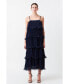 ფოტო #1 პროდუქტის Women's Pleated Tiered Long Dress