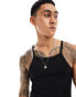 ASOS DESIGN muscle fit vest with thin straps in black