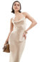 Pretty Lavish strappy back midi dress in metallic gold Metallic-Gold, 44 - фото #3