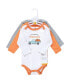 ფოტო #3 პროდუქტის Infant Boy Cotton Long-Sleeve Bodysuits, Pumpkin Truck 3-Pack