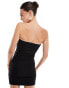 New Look bow detail bandeau mini dress in black