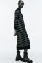 Striped long knit dress