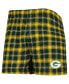 Фото #2 товара Men's Green and Gold Green Bay Packers Ledger Flannel Boxers