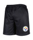ფოტო #5 პროდუქტის Men's Black Pittsburgh Steelers Colorblock Mesh V-Neck and Shorts Set