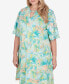 Фото #5 товара Plus Size Tropical Puff Print Dress