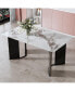 Фото #1 товара White marble dining table with gold accents
