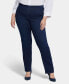 Фото #1 товара Plus Size Pull On Bailey Relaxed Straight Jeans