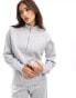 Фото #1 товара Pieces half zip sweat co-ord in light grey melange