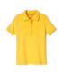 Big Girls Uniform Short Sleeve Picot Collar Interlock Polo Shirt