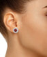 Garnet (2-1/5 ct. t.w.) and Diamond (1/2 ct. t.w.) Halo Stud Earrings in 14K White Gold