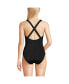 Women's Long Chlorine Resistant Scoop Neck X-Back High Leg Soft Cup Tugless Sporty One Piece Swimsuit