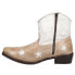 Roper Liberty White Star Patriotic Snip Toe Cowboy Booties Womens Brown, White C