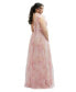 Floral Scarf Tie One-Shoulder Tulle Dress with Long Full Skirt