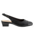 Фото #1 товара Trotters Dea T7001-057 Womens Black Narrow Leather Slingback Heels Shoes