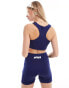 Prince co-ord racer back crop top in navy