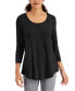 ფოტო #1 პროდუქტის Petite 3/4-Sleeve Solid Top, Created for Macy's