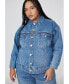 Фото #2 товара Women's Plus Size Oversized Denim Jacket