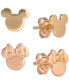 ფოტო #1 პროდუქტის Children's 2-Pc. Set Mickey & Minnie Stud Earrings in 18k Gold- & 18k Rose Gold-Plated Sterling Silver