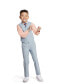 ფოტო #7 პროდუქტის Little Boys Machine Washable Glen Plaid Vest, Shirt, Pants and Tie, 4 Piece Set