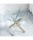 Фото #1 товара Modern Round Tempered Glass End Table With Stainless Steel Legs