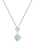 ფოტო #1 პროდუქტის Santa Maria Aquamarine (3/4 ct. t.w.) & Diamond (1/4 ct. t.w.) Flower Halo 18" Pendant Necklace in 14k White Gold