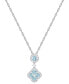 Santa Maria Aquamarine (3/4 ct. t.w.) & Diamond (1/4 ct. t.w.) Flower Halo 18" Pendant Necklace in 14k White Gold