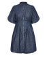 ფოტო #3 პროდუქტის Plus Size Denim Ella Dress