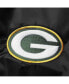 Men's Black Green Bay Packers Locker Room Satin Varsity Full-Snap Jacket
