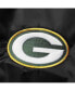 ფოტო #5 პროდუქტის Men's Black Green Bay Packers Locker Room Satin Varsity Full-Snap Jacket