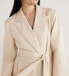 Scoop Trench Coat Women's Cream Padded Shoulders Slit Notch Lapel Size XS