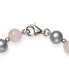 ფოტო #2 პროდუქტის Gray Cultured Freshwater Pearl 7.5-8.5mm and Rose Quartz 8mm 18" Necklace with Sterling Silver Beads