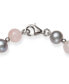 Фото #2 товара Macy's gray Cultured Freshwater Pearl 7.5-8.5mm and Rose Quartz 8mm 18" Necklace with Sterling Silver Beads