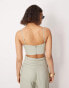 Фото #2 товара ASOS EDITION square neck cami crop top co-ord in dusky green