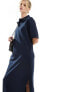 Фото #5 товара ASOS DESIGN collared placket maxi t shirt dress in navy